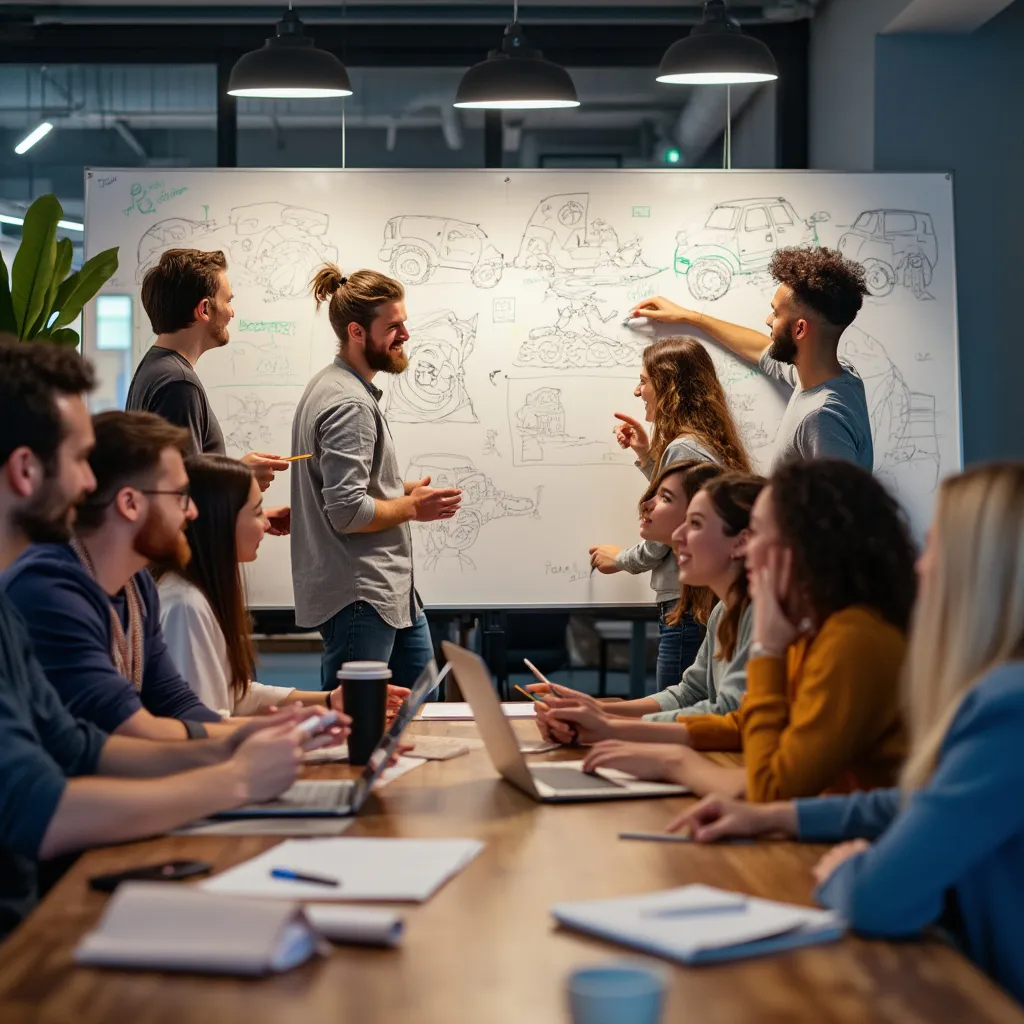 Équipe de Chicken Road en pleine séance de brainstorming